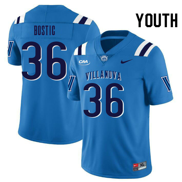 Youth #36 Damill Bostic Villanova Wildcats College Football Jerseys Stitched Sale-Light Blue